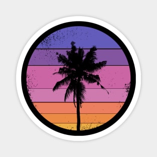 Palm Tree Vintage Sunset Distressed Magnet